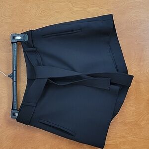 NWT Nine West Belted Flat Front Shorts Black